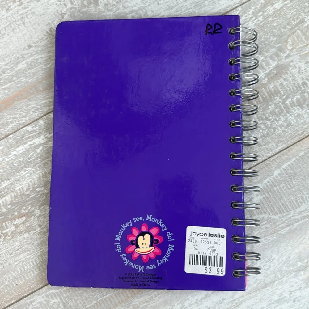 Y2k‎ 2001 Monkey Notebook Vintage Spiral